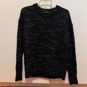 EVERLANE THE COCOON CREW SWEATER IN ALPACA S BLACK HEATHER GREY